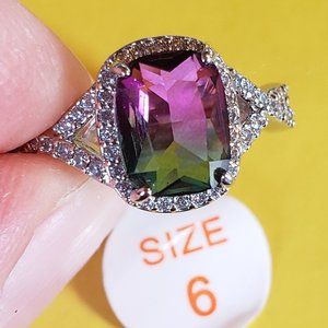 Bomb Party OG Size 6 Ring "Happy Anywhere" Green & Purple Bi Color Alexandrite